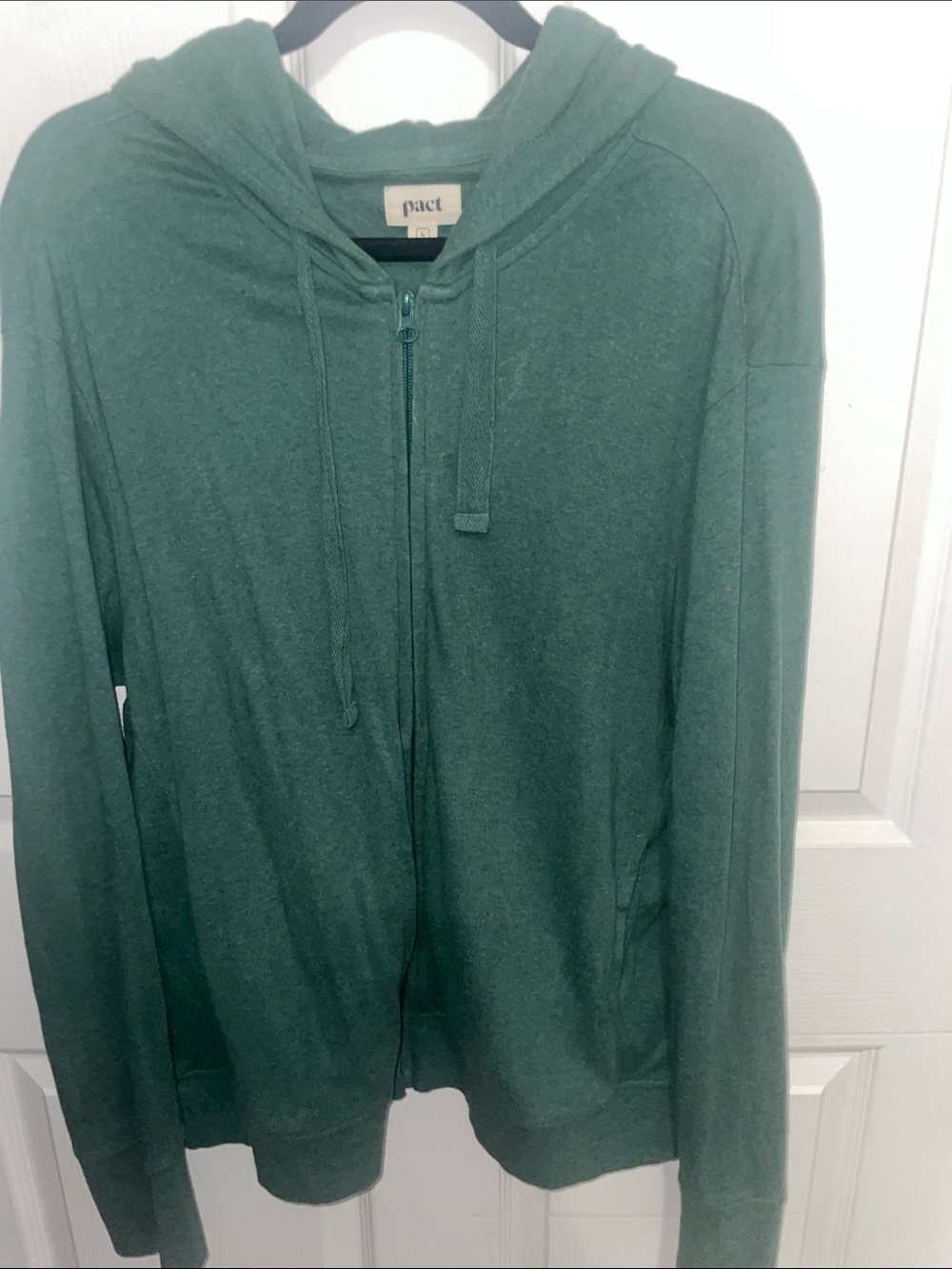 Pact Women's Green Zip-Up Hoodie